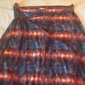 LuLaRoe A-Line Skirt - Red and Blue Tie-Dye